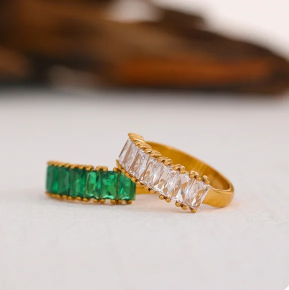 Chic Stainless Steel Color CZ Ring - Picture 5 of 8